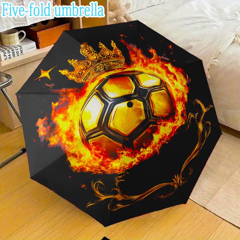 Basketball Crown Fire Sport Mini Five-Fold Lightweight Umbrella, 8-rib umbrella, Perfect for Home Travel and Outdoor Use in Any Season Gifts