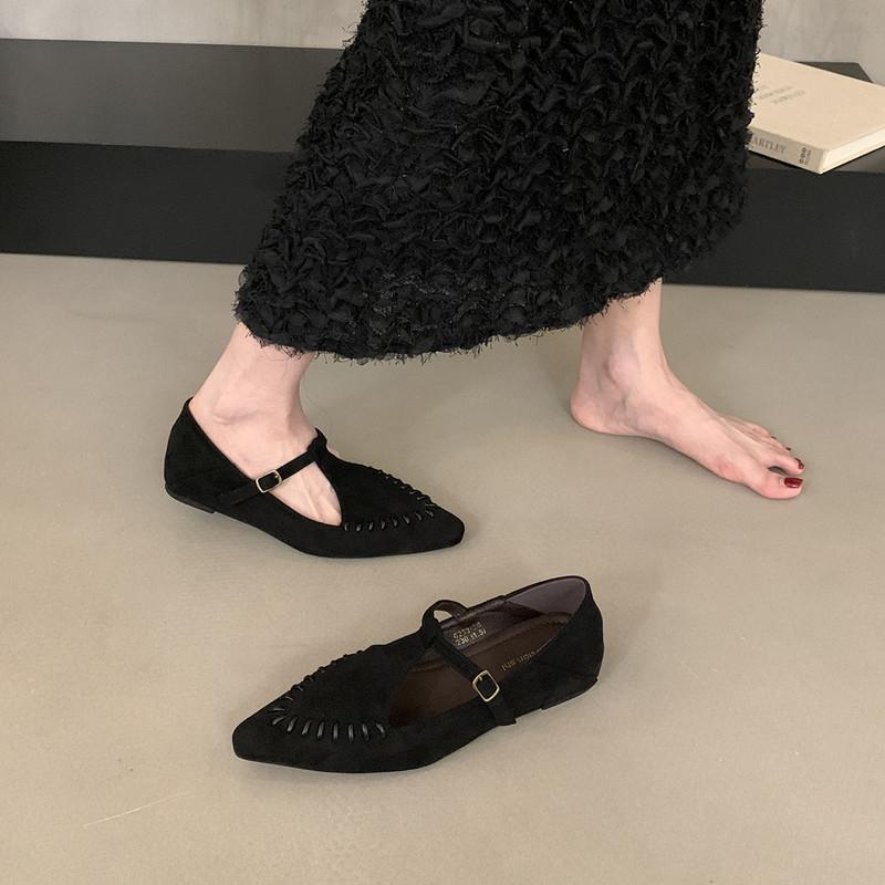 

Mary Jane Single Shoes Flat Shoes Elegant Classic Retro Square Toe Comfortable Soft Shallow Cut Low Heel Women s Shoes 35 чёрный