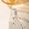 Knot Open Ring for Women Gold Silver Plated Adjustable Double Layer Finger Ring Minimalist Fashion Jewelry