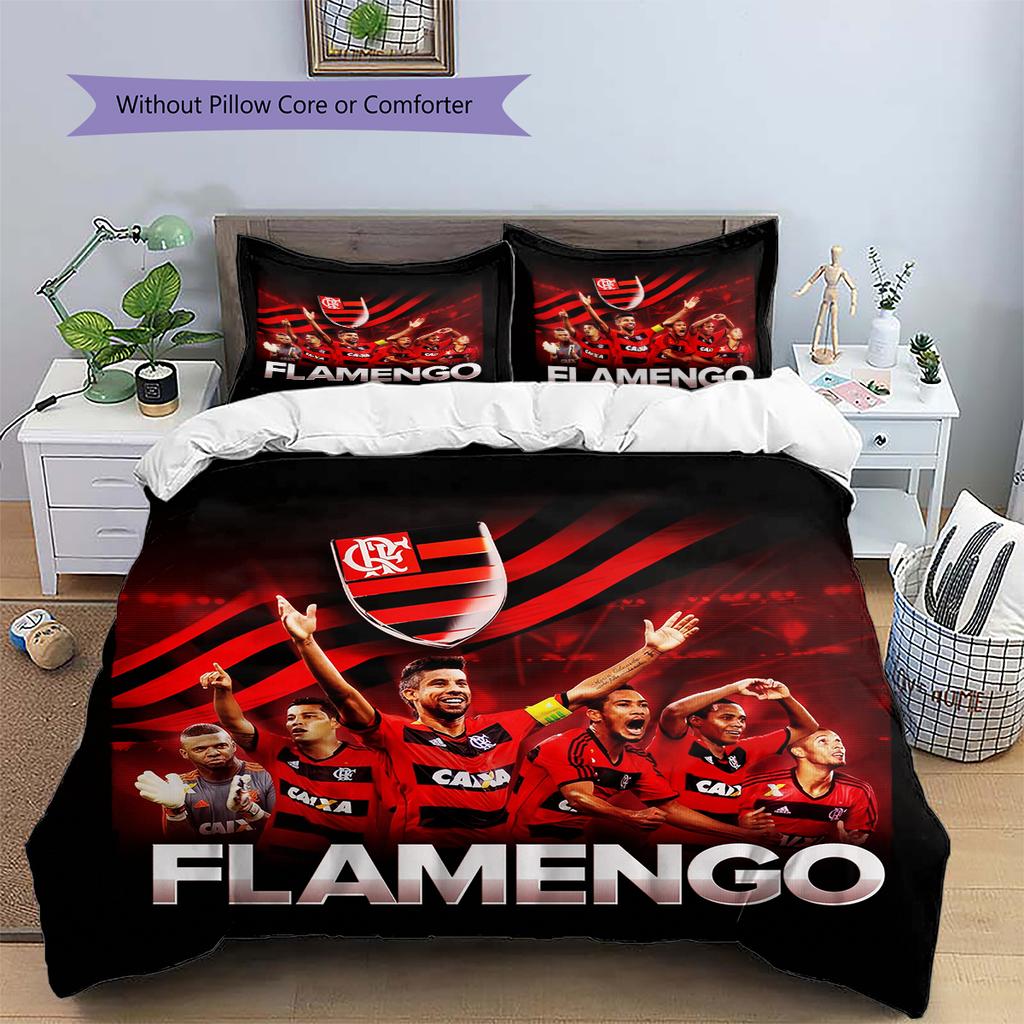 Flamengo Sports Club Pattern Bedding Home Decoration Birthday Gift (1 * duvet cover + 2 * pillowcase, without core)