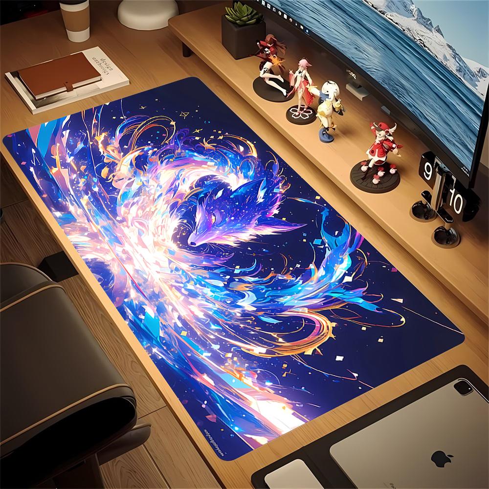 Mousepad Anime Fox Kawaii Mouse Pad Pc Gaming Accessiores Non-slip Large Mausepad with Lockedge Deskmat Podkladka Pod Mysz