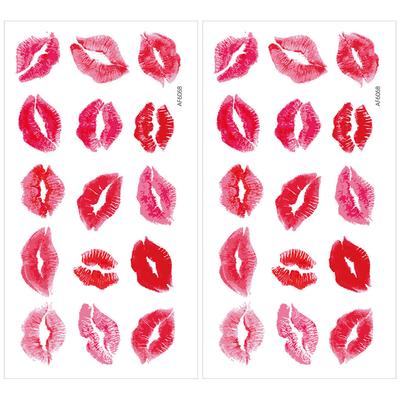 2 Fogli Adesivo Murale Labbra Rosse Ragazza Decorazione Adesivi Citazioni Pvc Decorazione San Valentino