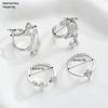iF ME 6 Pcs Irregular Zircon Star Ring Set Fashion Women Jewelry For Daily Wear Party Wedding Birthday Christmas Gift