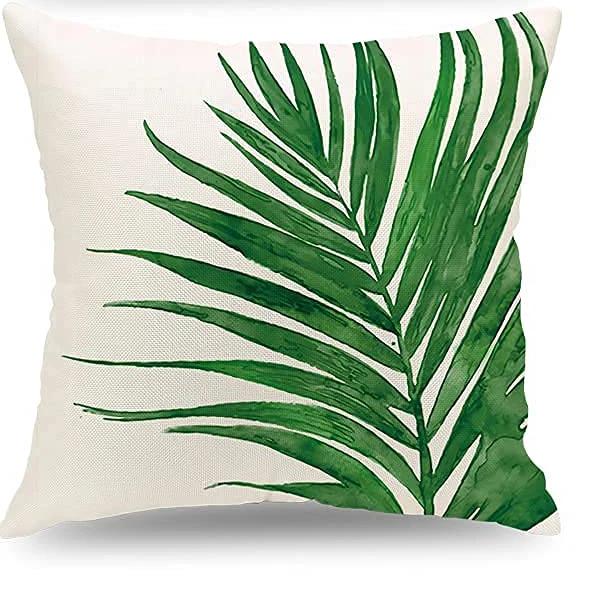 

Тропическое зеленое растение Пальмовый лист Банан Наволочка Чехол для диванной подушки Домашний декор Эстетика 16x16Inch