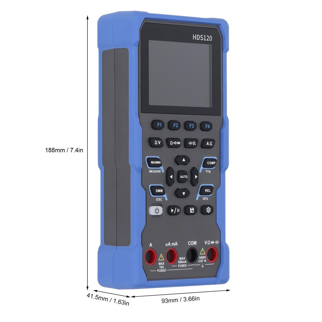 2 In 1 Oscilloscope Multimeter High Accuracy 1MHz Analog Bandwidth 2.8in LCD 1000V DC Voltage Curren
