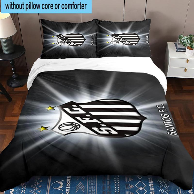 3pcs Fc Crest Design Printed Bedding Set Duvet Cover Closure Includes 1 Duvet Cover & 2 Pillowcases Bedding Sets Home Decor Gifts