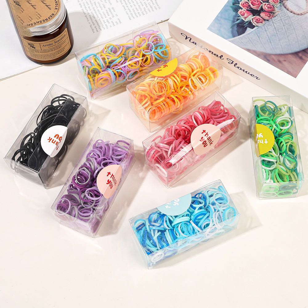 1 Stk. Bunte Gummi Mini Haargummis für Frauen Mädchen Kinder Rutschfest Beschädigungsfrei Haar Weiche Gummis Pferdeschwanzhalter