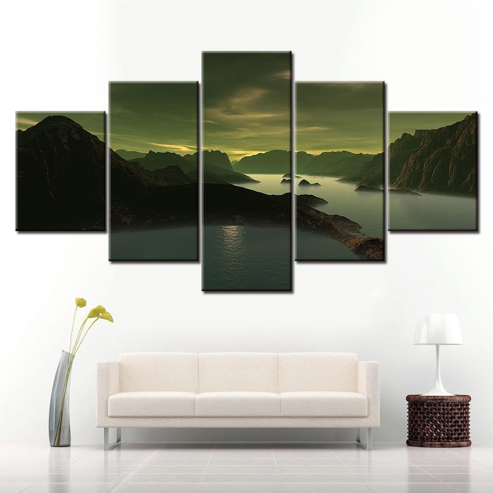 

Beautiful Art colorful Cloud seaside 5 Pieces Modular Wall Art Printed on canvas Wallpapers Poster Print Home Decor 20x35 20x45 20x55cm