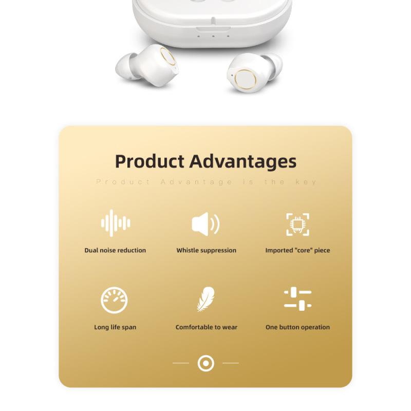Compartiment de charge magnétique binaural, aide auditive sans fil, apparence Bluetooth, amplificateur de son, haut-parleur