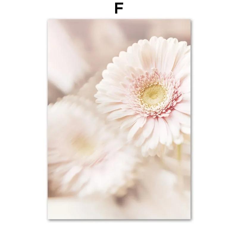 Nordic Posters And Prints Beige Dandelion Chrysanthemum Rose Wall Art Canvas Painting Living Room Home Decoration Wall Painting