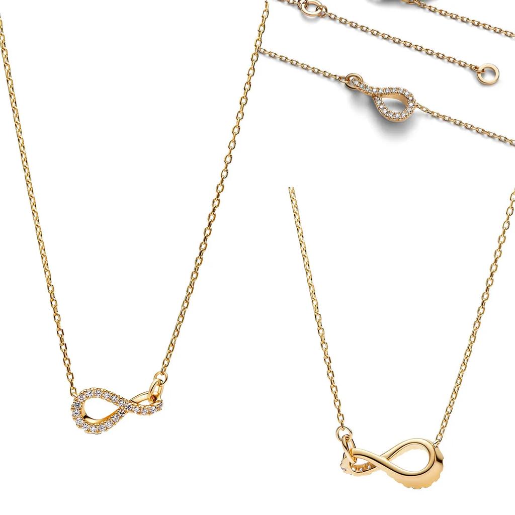 New Original 925 Silver Four-Leaf Clover Butterfly Star Moon Heart Key Necklace For Women Jewelry Valentine's Day Gift