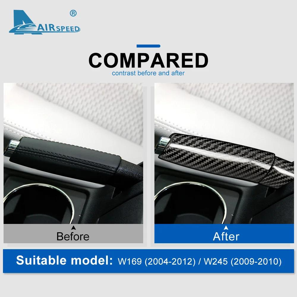 For Mercedes Benz A Class B Class W169 W245 A170 A180 A200 Real Hard Carbon Fiber Handbrake Grip Cover Accessory