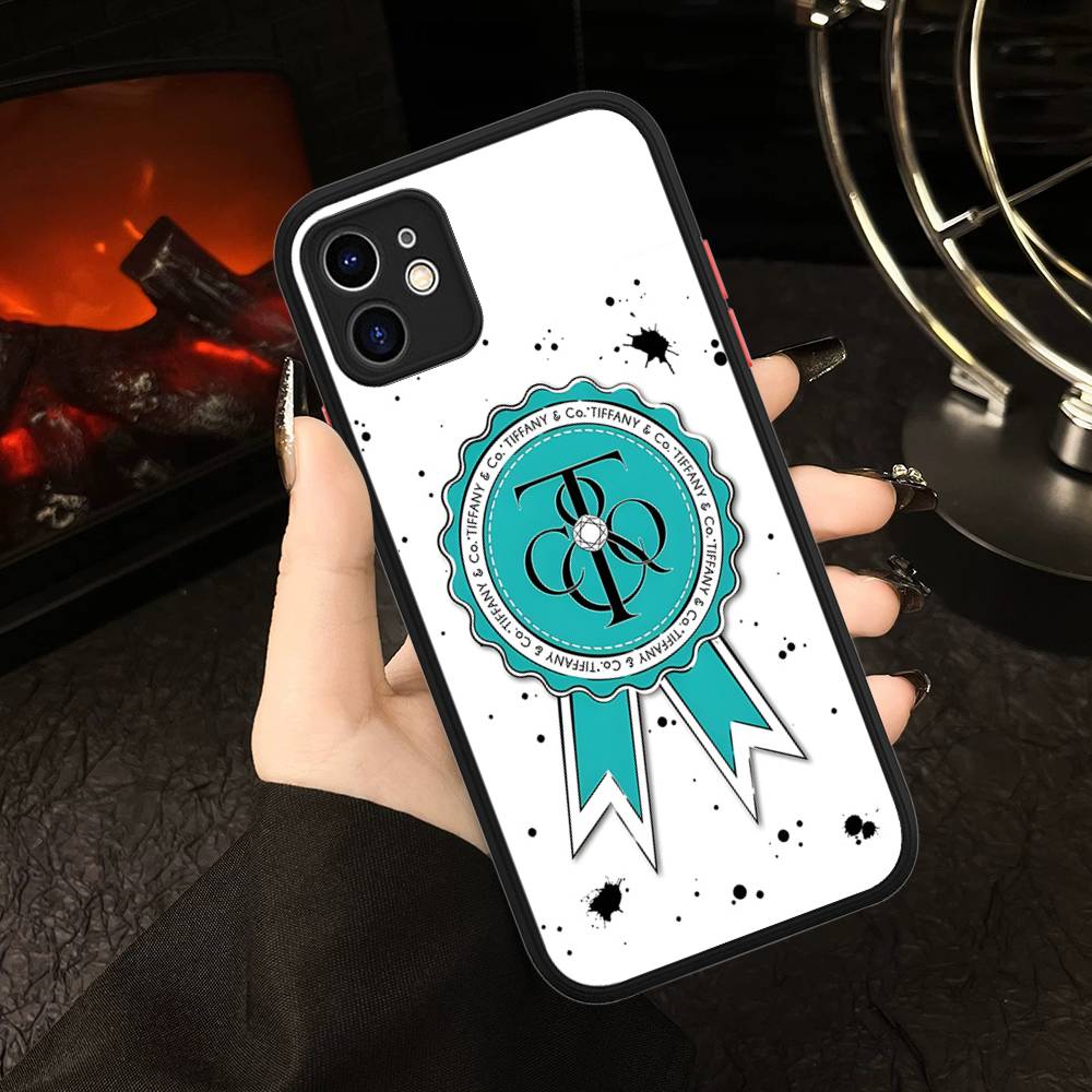 

Aesthetic Blue T-Tiffany Matte Transparent Phone Cover For IPhone Case 16 15 14 13 12 11 Pro Max X XS Max Plus iphone 11pro