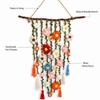 Wooden Branch Crochet Wall Hanging Yarn Floral Tapestry Macrame Wall Hanging  Living Room Decor