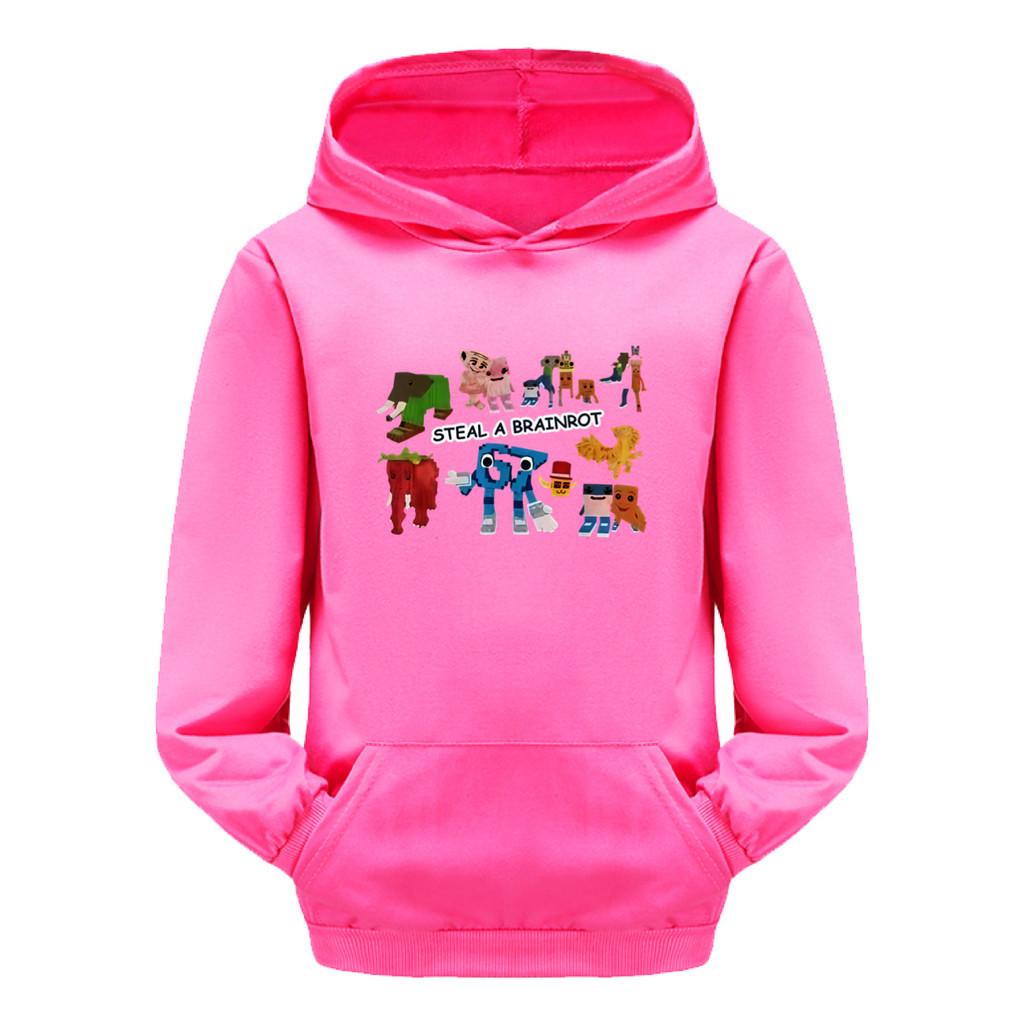 5214 Dětské chlapecké dívčí mikiny s dlouhým rukávem a potiskem Steal a Brainrot 67 Six Seven
