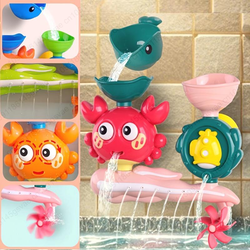 Interactive Suction Cup Bath Toy Set for Youngsters - Rotating Water Wheel, Fun Bathtub Play Toy, Durable ABS Material