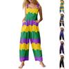 Women's Cotton and Linen Jumpsuit with Adjustable Suspenders Spring and Summer Cotton and Linen Overalls