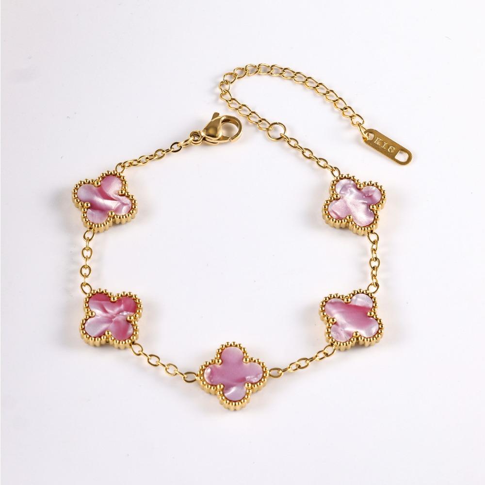 Bracelet Trèfle à Quatre Feuilles 13mm Bracelet Classique Cinq Fleurs Inaltérable