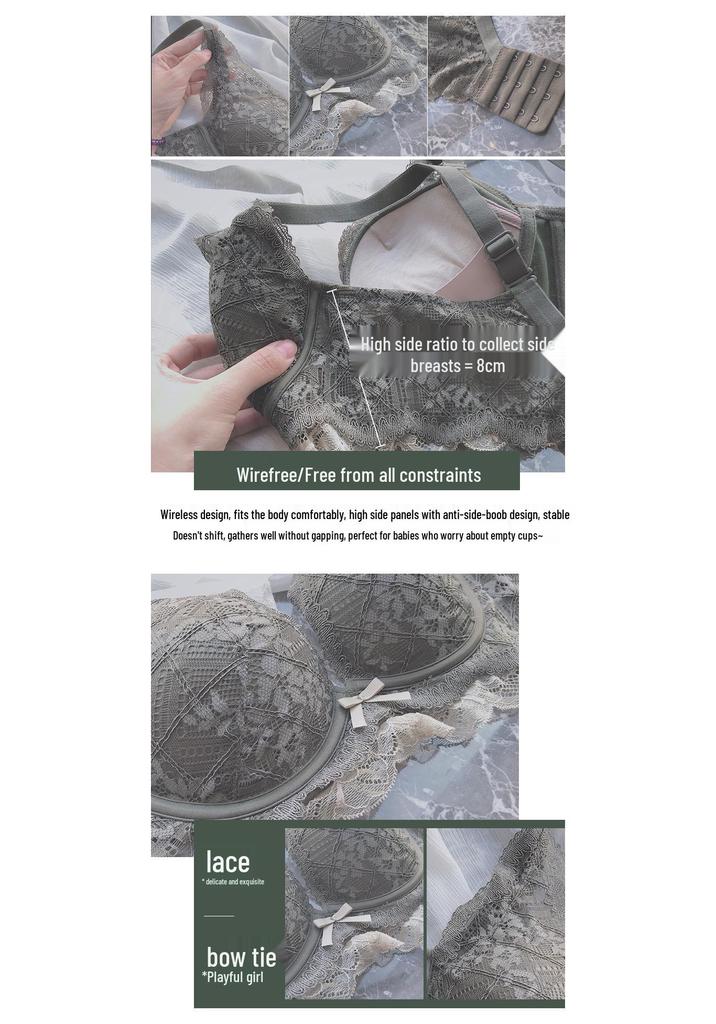 Sexy Lace French Bra & Panty Set: Enhances Small Bust, Reduces Side Boobs, Anti-Sag, Shaping