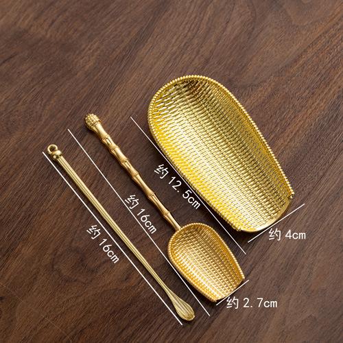3/2/1pcs Alloy Weaving Teaspoon Sets Vintage Chinese Kung Fu Tea Accessories Zen Coffee Bean Taking Tools Tea Shovel Chaze