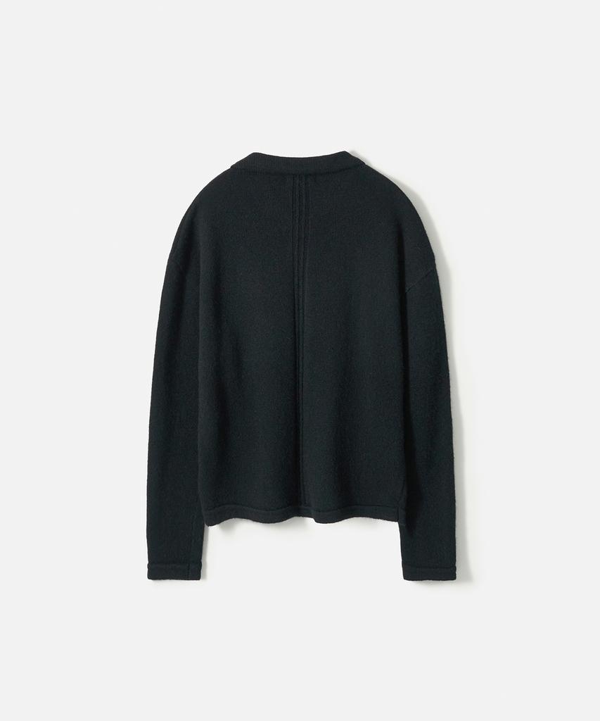Trip Le Sens [100% Wool] Pure Light Collar Cardigan_Black
