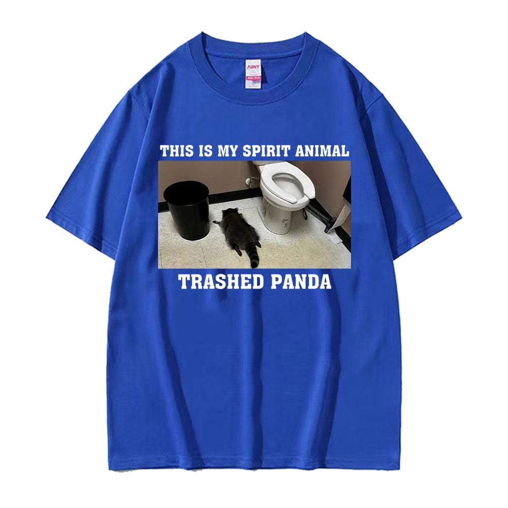 This Is My Spirit Animal Graphic T Shirt Funny Raccoon Trashed Panda Meme Tshirts Men Women Retro 100 Cotton Summer Tshirt