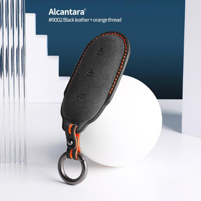 Alcantara Suede For LEADING IDEAL LiXiang L9 L8 L7 Car Key Case Keychain Smart Remote Cover Shell Protector Accessories