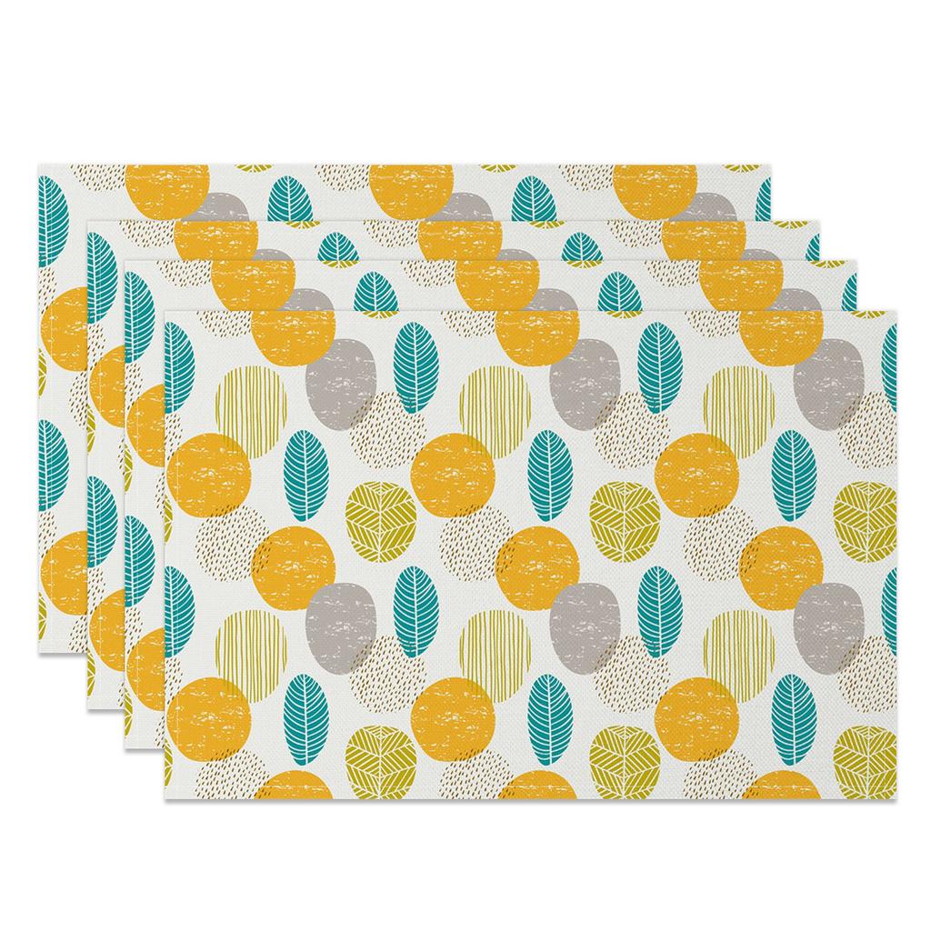 Modern Minimalist Table Mats Fresh Leaf Branch Pattern Placemats Natural Style Waterproof HeatResistant for Dining Kitchen Decor