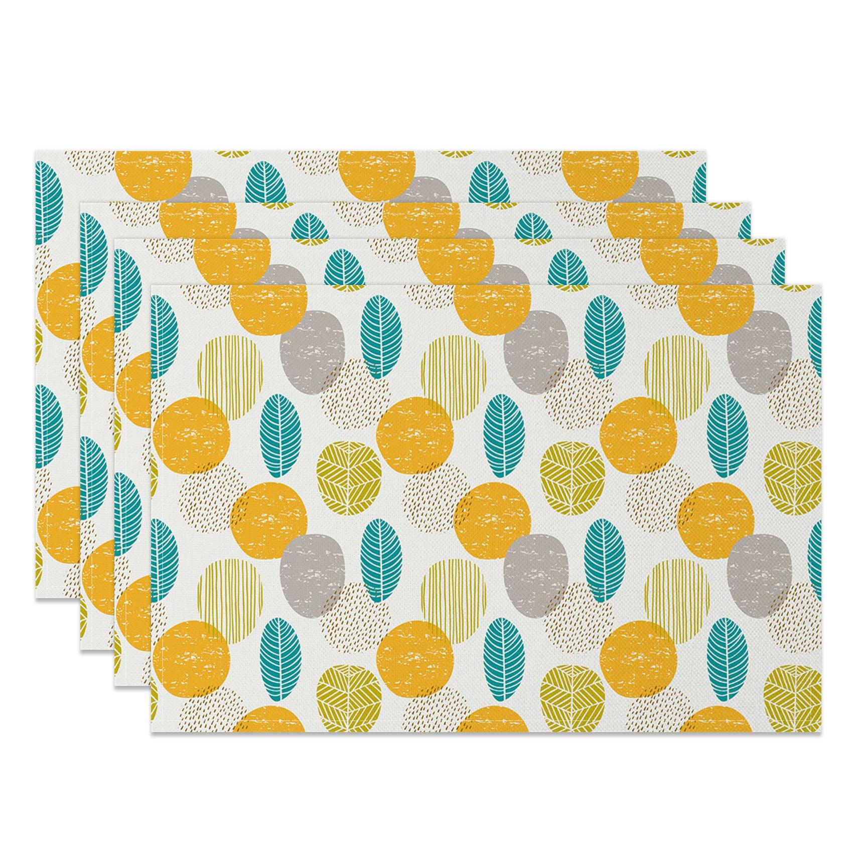 

Современные Минималистичные Подставки под Тарелки Свежий Узор из Листьев и Ветвей Салфетки Натуральный Стиль Водонепроницаемые Термостойкие для Декора Столовой Кухни 30x45cm-4PC