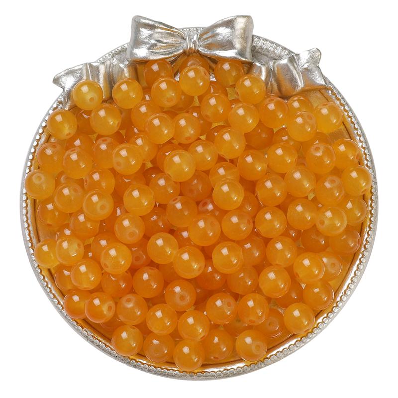 

50-135 шт. хрустальные стеклянные бусины желе сплошного цвета имитация нефрита камень свободные разделительные бусины для изготовления ювелирных изделий 8mm 100Pcs жёлтый/оранжевый