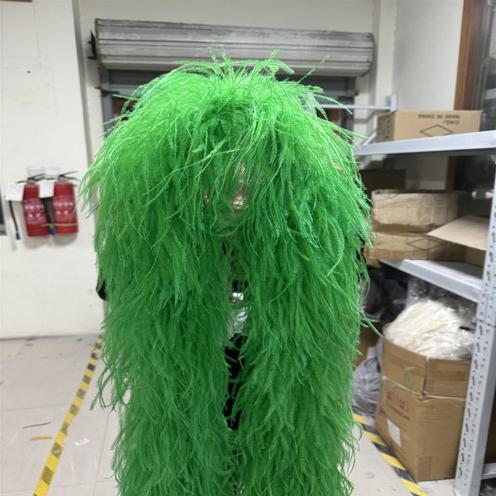 2 Meters Natural Ostrich Feather Boa 6ply Ostrich Feathers Trim Shawl Dyed Various Party Clothing Decoration Plume Scarf