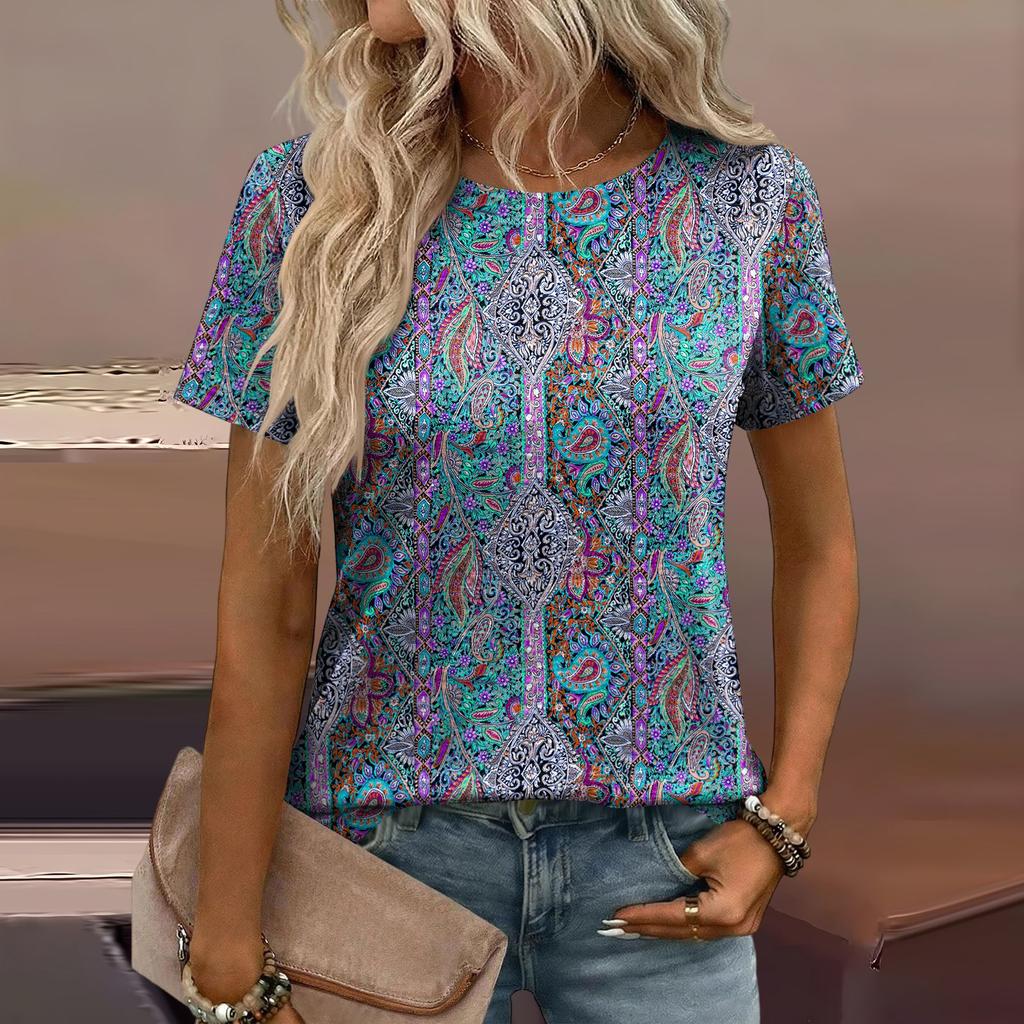 Women's Loose-Fit Fashionable Casual Printed T-Shirt