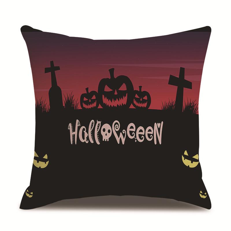 Halloweenský lněný povlak na polštář Tištěný povlak na polštář