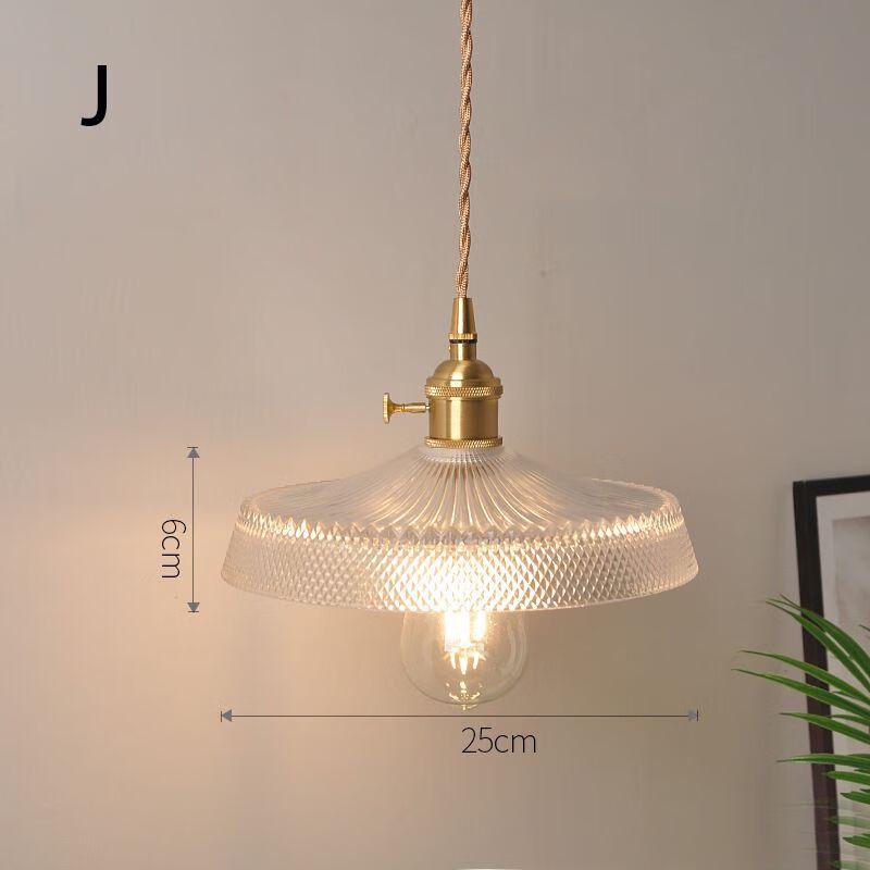 UOSU Vintage Glass Crystal Pendant Light