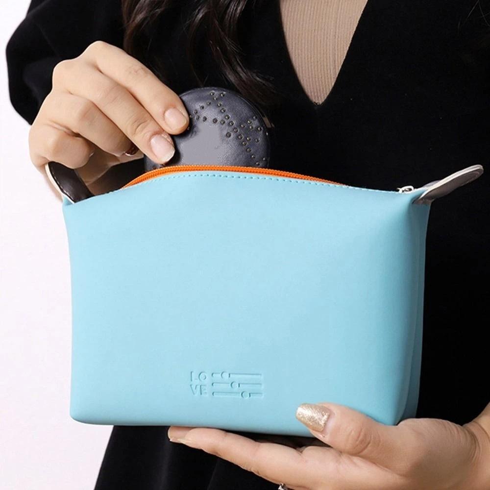 Waterproof PU Cosmetic Bag Handbag Toiletry Bag Creative Makeup Bag  Student