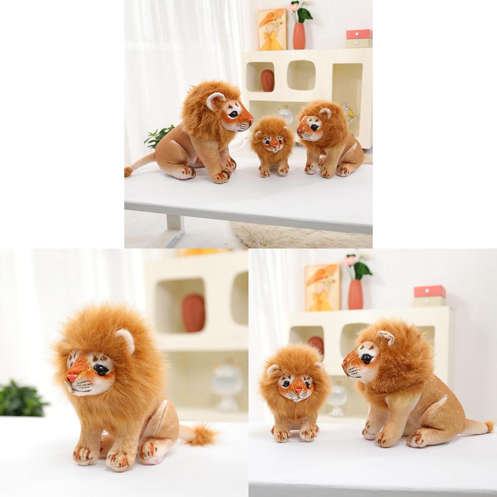 Adorable Plush Lion Stuffed Animal Toy Realistic Home Decor Gift For Kids