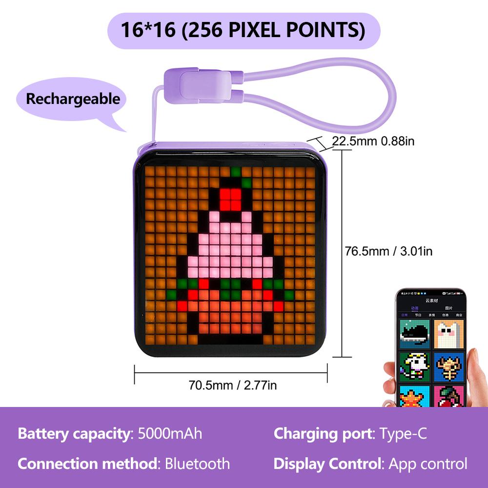 

LED Pixel Display Night Light Bluetooth APP Control DIY Piexl Painting Picture Animation Display Decoration Light For Room Decor USB Plug