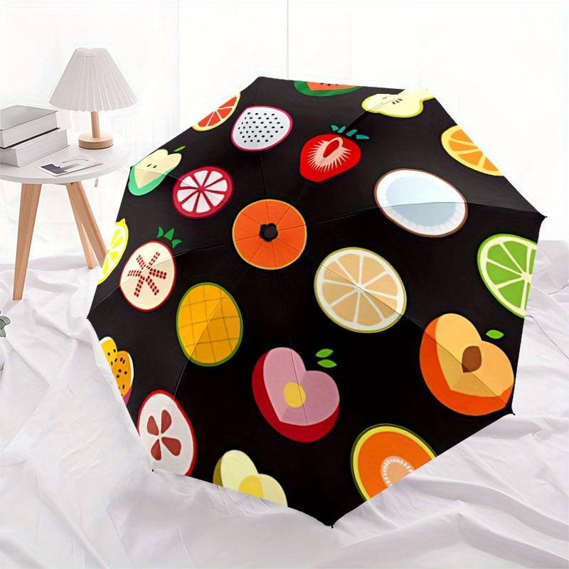 

1pc Fruit Icons Automatic Open 8-Rib Windproof Umbrella, Travel & Commuting, Suitable for All Seasons