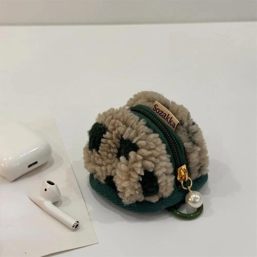 1 Piece Retro Classic Earphone Bag Vintage Lovely Mini Plush Wireless Headset Storage Bag Wholesale