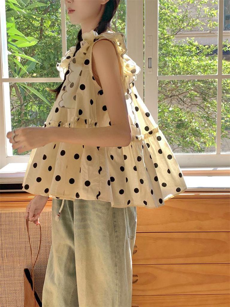 Women's Polka Dot Flutter Sleeve Summer Shirt - 2026 New Loose Chic Design