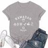 Girls casual loose printed T-shirt round neck pullover short sleeve top