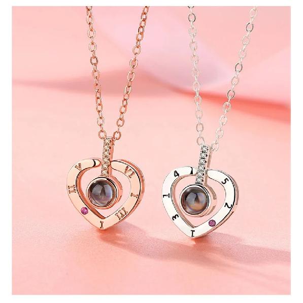 Projection Necklace 100 Languages I Love You Pendant Necklaces For Lover Girlfriend  Creative Couple Romantic Jewelry Gifts