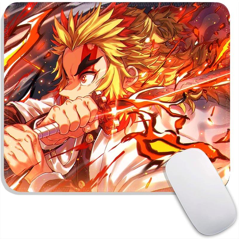 Small Mouse Pad Anime Demon Slayer Gamer Edge Stitched Standard Gaming Mousepad Travel Mouse Mat Non-Slip Office Mousemats