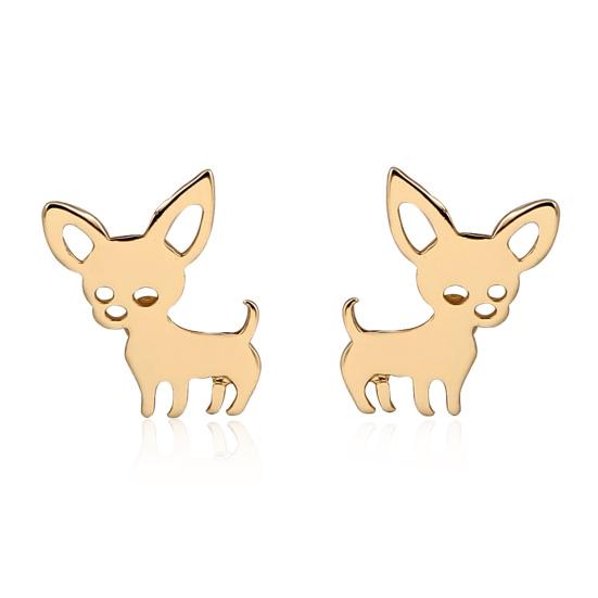 Stylowe kobiece kolczyki Urocze drążone elementy ze stali nierdzewnej