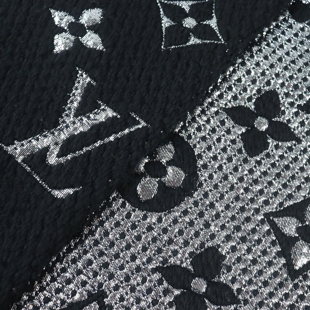 Excellent LOUIS VUITTON Scarf Escalp Logo Mania Shine Monogram Noir M75833 Used