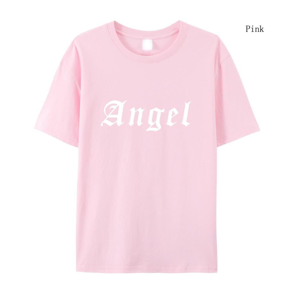 Dámské tričko Anděl Kreativita Potisk písmen Krátký rukáv Módní tričko Novinka Spuštěné rameno Oblečení Harajuku Tričko
