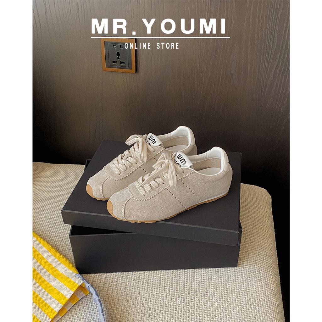 Sheepskin~ Soft Sole Lace-up Light Forrest Gump Shoes Women's Fashion Sports and Leisure Shoes Versatile Leather Retro German Training Shoes Women