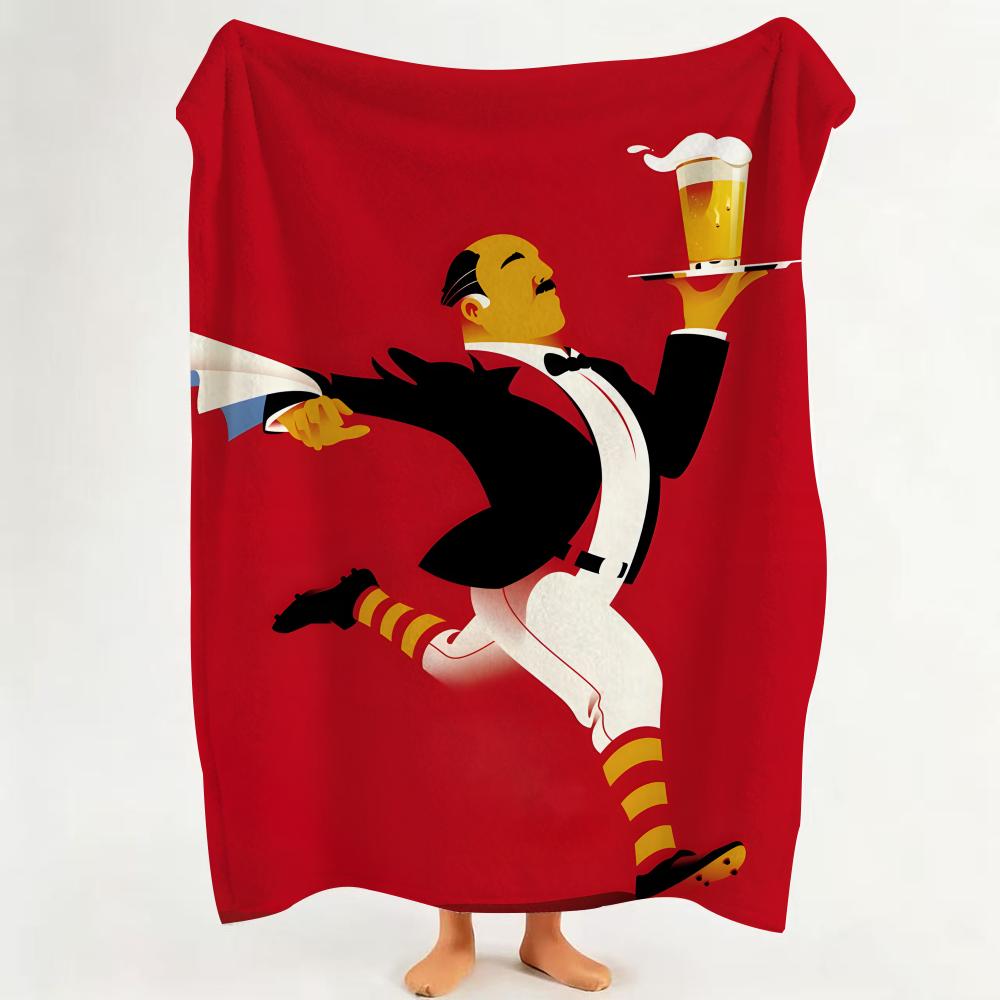 Drink B Beer Throw Flannel Throw Blanket Suitable for Sofa Living Room Bedroom