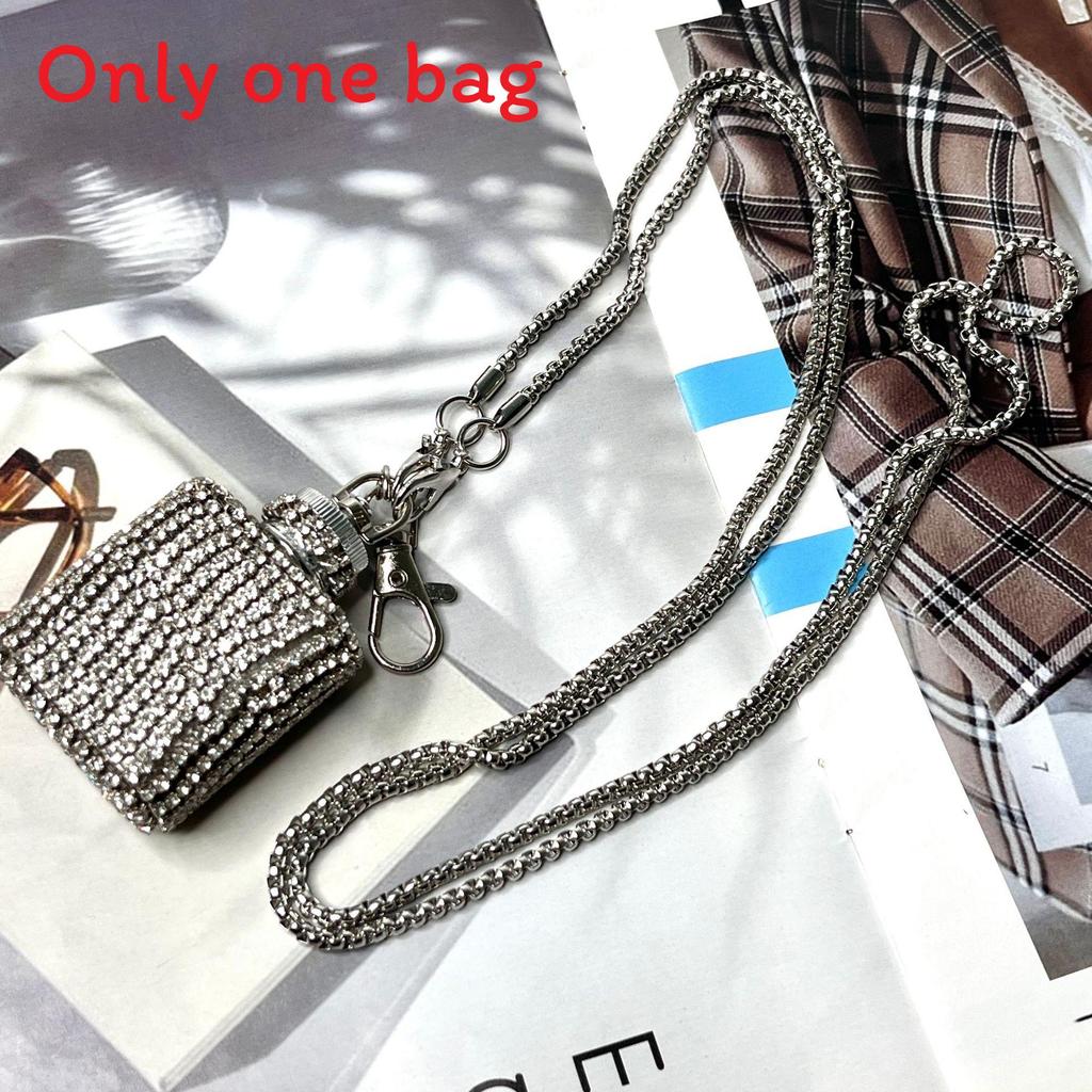 Water Diamond Mini Crossbody Bag With Pearl Chain For Streetwear Fashion