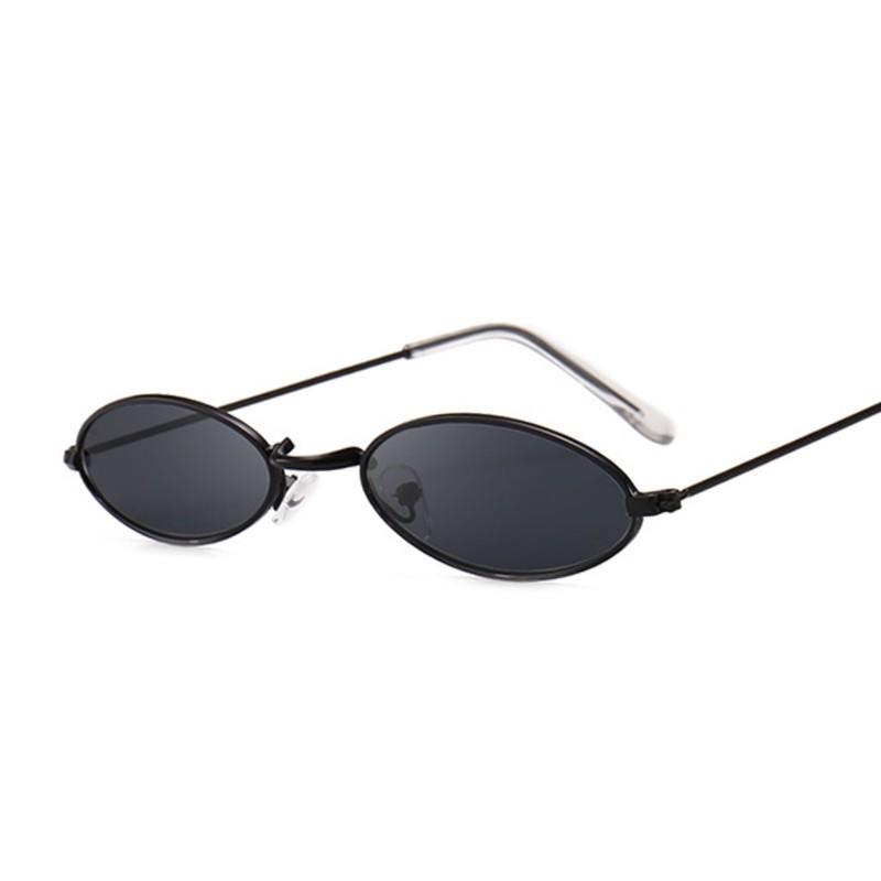 Vintage Small Oval Sunglasses Woman Fashion Brand Metal Frame Clear Black Lens Shades Sun Glasses Female Eyewear Uv400